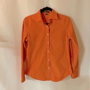 Lauren Ralph Lauren Orange Stripe Button Down